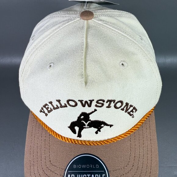 Yellowstone Ranch Hat Snapback Rope Brim Tan Brown Cowboy Paramount TV NWT *READ - Picture 3 of 12